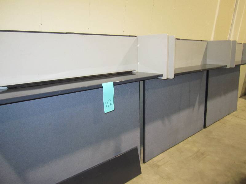 lot 112 image: office divider lot and shelfs ( 3 p...