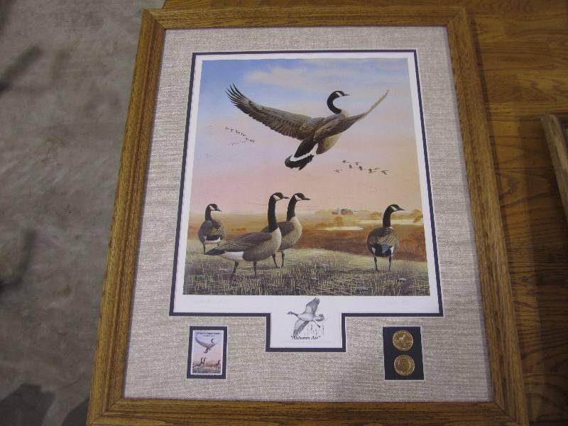 lot 145 image: Canada geese by Leo Stans stamped c...