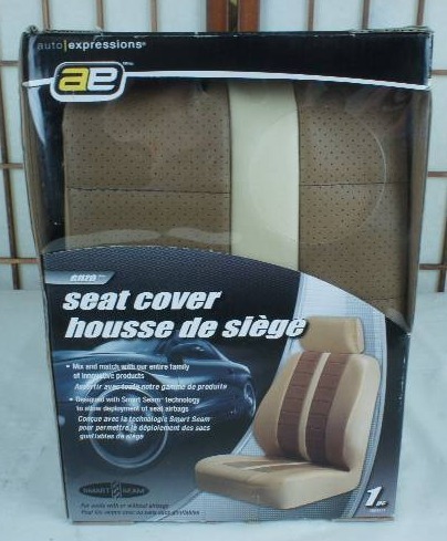 lot 28 image: Kraco 804884 Bucket Seat Cover, Tan - 2 pack