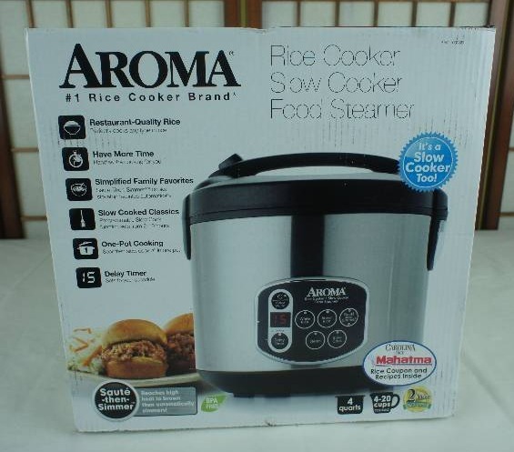 lot 46 image: Aroma Digital Rice Cooker - Stainless Steel (20 cups)