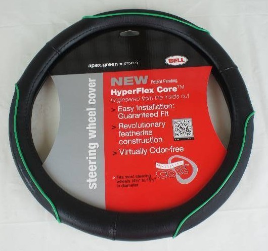 lot 3 image: Bell Automotive Green Apex Hyper-Flex Core Steering Wheel Cover