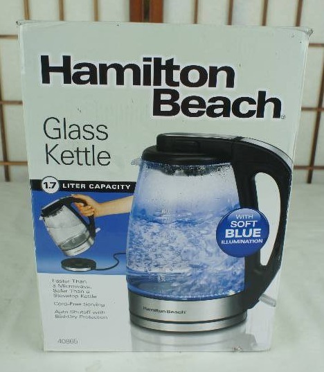 lot 47 image: Hamilton Beach 1.7 Liter Illuminated Glass Kettle- 40865
