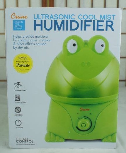 lot 35 image: Crane Adorable Ultrasonic Cool Mist Humidifier with 2.1 Gallon Output per Day - Frog