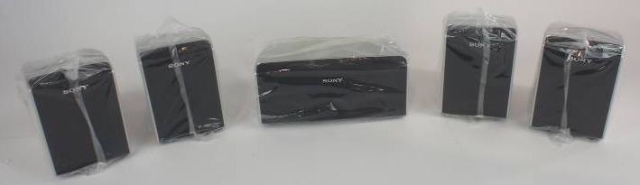 lot 45 image: Sony SS-T31 Compact Surround Sound Speaker Set 4 x Satellites 1 x Center