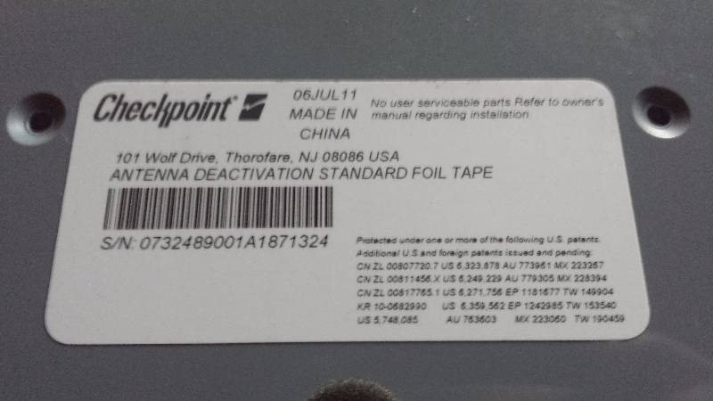Security Antenna Deactivation Pad