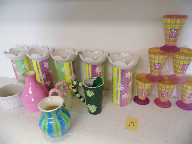 Spring Themed Vases & Ice Cream Dishes