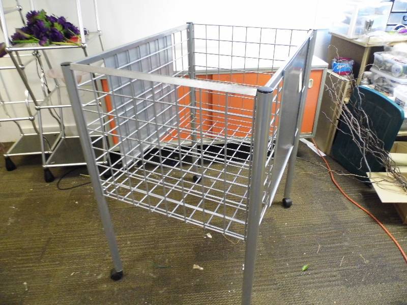 Metal Dump Bin on Wheels