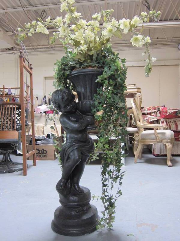 Decorative Flowers and Pedestal