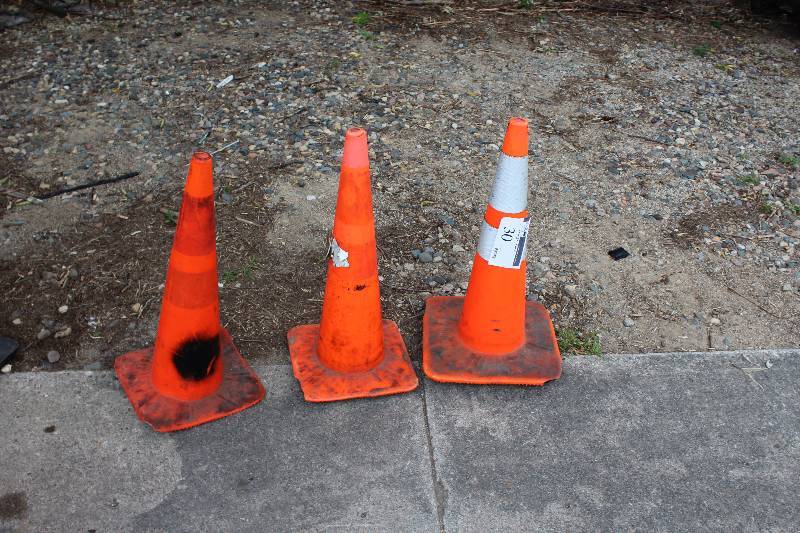 lot 30 image: Lot of (3) Orange Safety Cones.