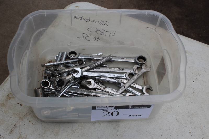 lot 20 image: Bin Lot Including Socket Wrenches Sockets And More.
