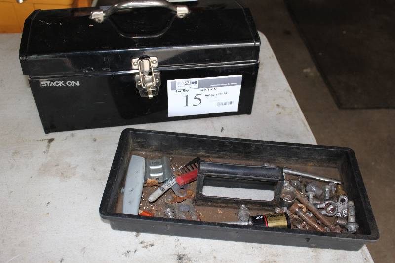 lot 15 image: Tool Box Lot Including Tool Box, 16 x 7 x 8 Screwdrivers Screws Nails And More.