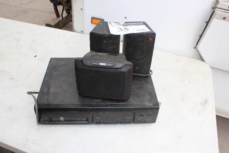 lot 35 image: Lot of (5) Including Speakers (3) Pioneer 6-Disc Changer Model PD-M406.
