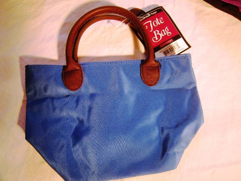 NEW Purse Handbag Blue & Brown - JoAnn Marie Designs - Great for Makeup
