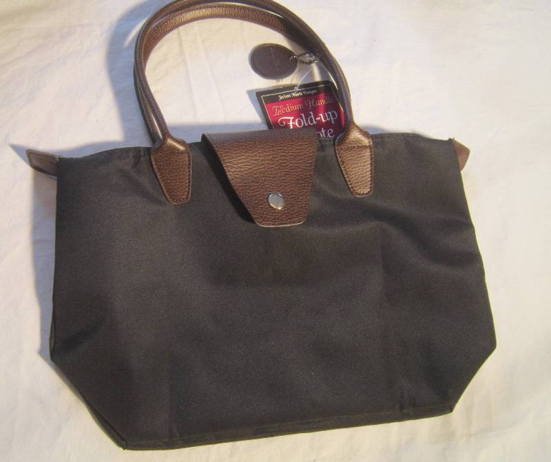 NEW Purse Handbag Black and Brown Fold up - JoAnn Marie Designs