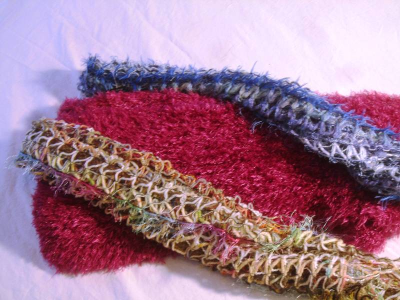 3 Scarves - 1 Multi Color, 1 Blue & 1 Soft Burgandy