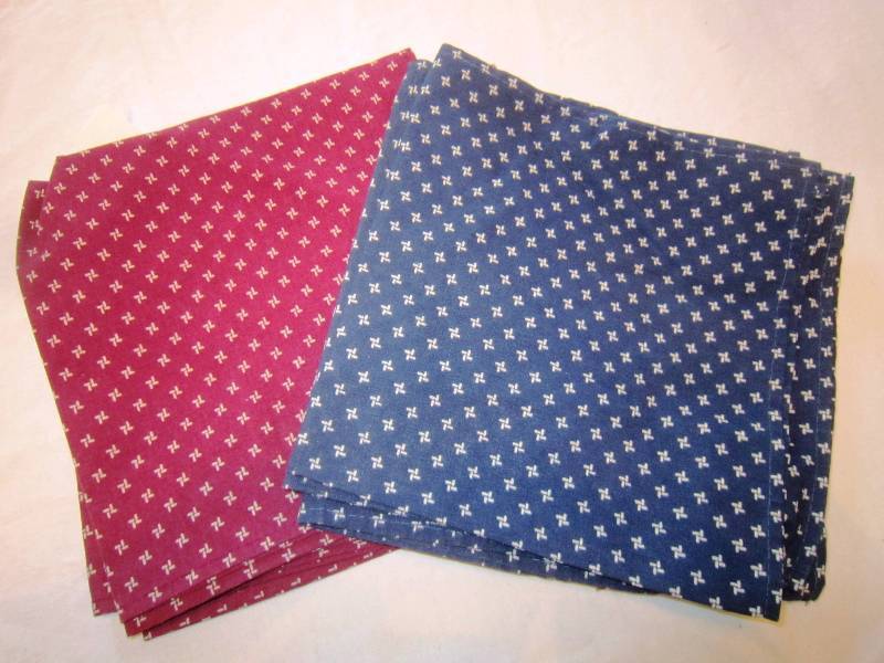 Napkins - Set of 4 Blue & Set of 4 Red