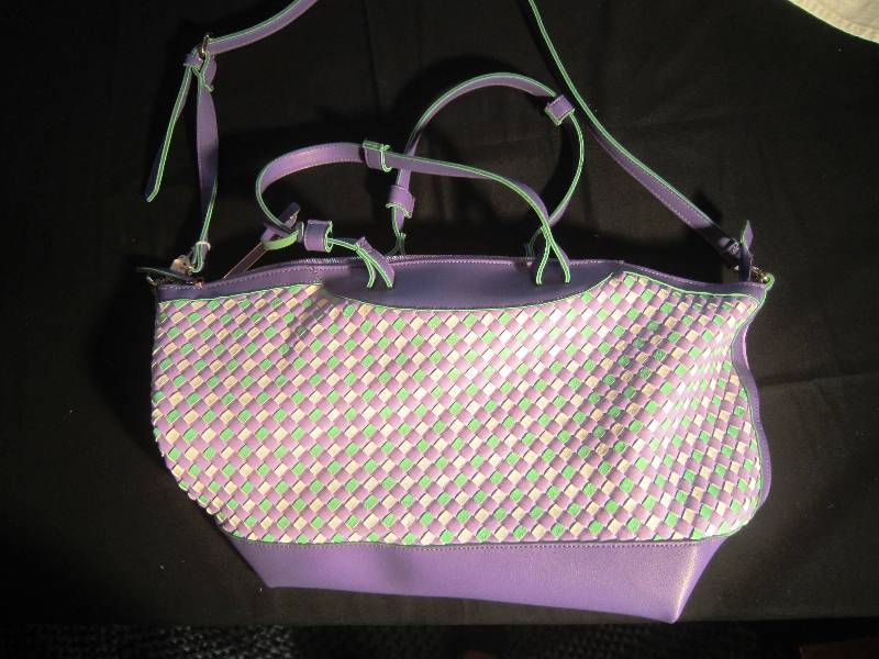 Shiraleah Handbag Tote Purple, Green and White RETAIL $150