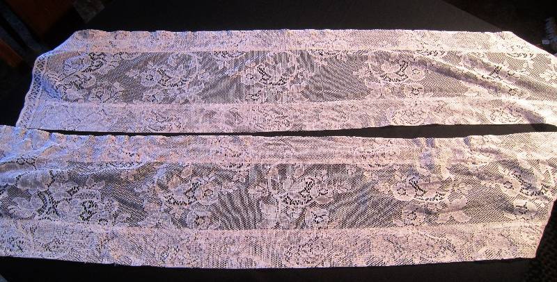 2 Long Lace Valances - 62 w x 10 d