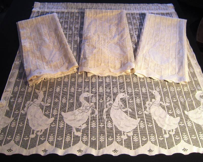 4 Lace Geese Goose Panels