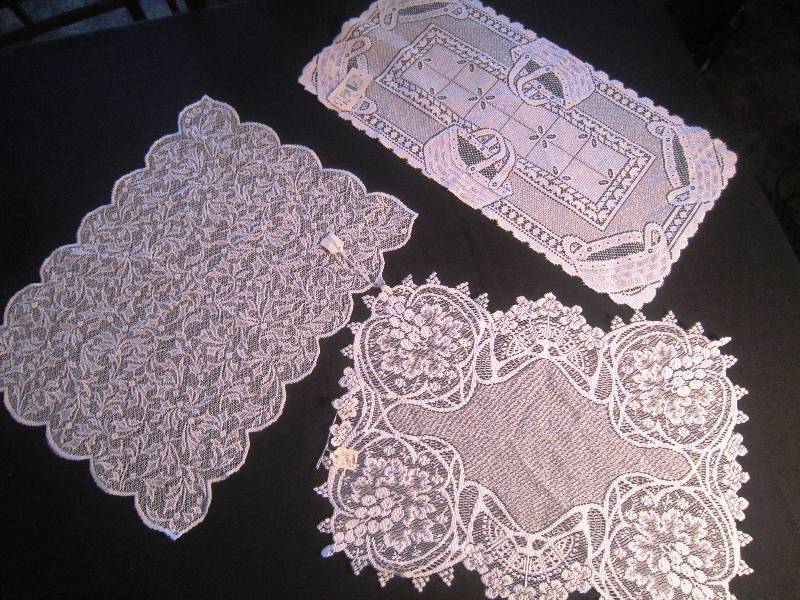 NEW  3 Lace Dresser Scarves
