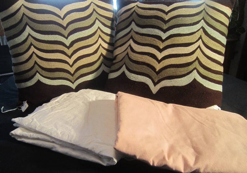 2 Pillows, Pink Sheet & White Sheet