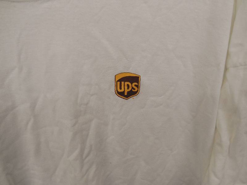 lot 74 image: 5 New White T-Shirts UPS Logo