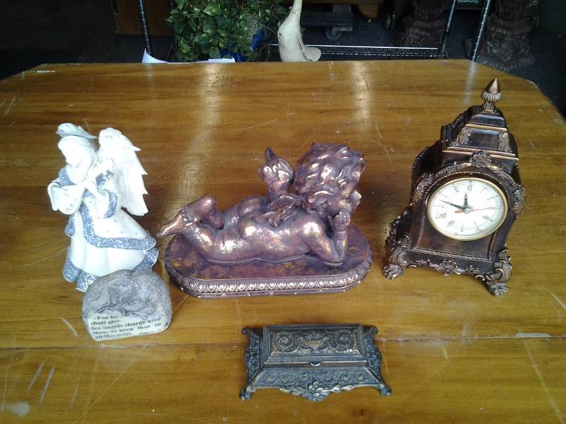 Decorative Clock, Cherubs, Trinket Box