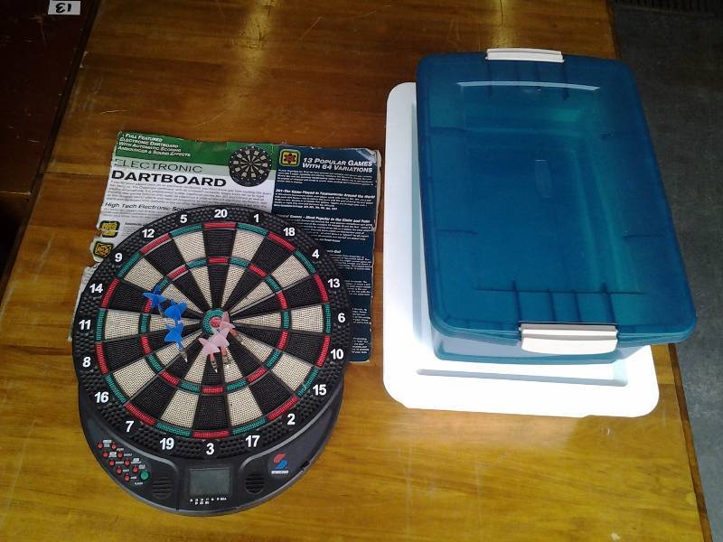 Electronic Dart Board, 2- Tubs With Lids