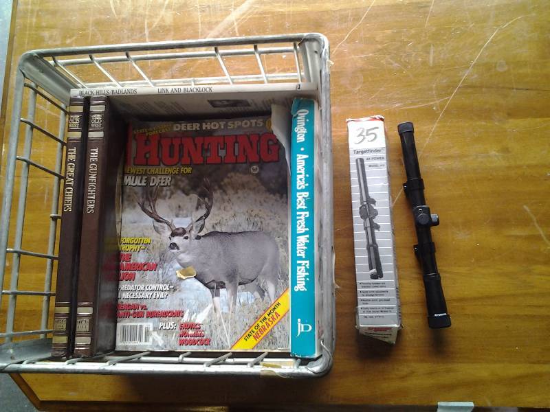 Crossman Super Scope 4X, Crate Of Hunting Mags & Books