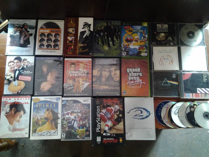DVDs, CDs, Video Games