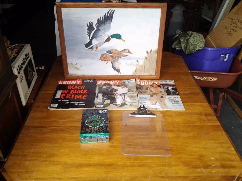 Original Duck Painting (Fred Rondeau), Ebony Mags, OpeeChee Cards
