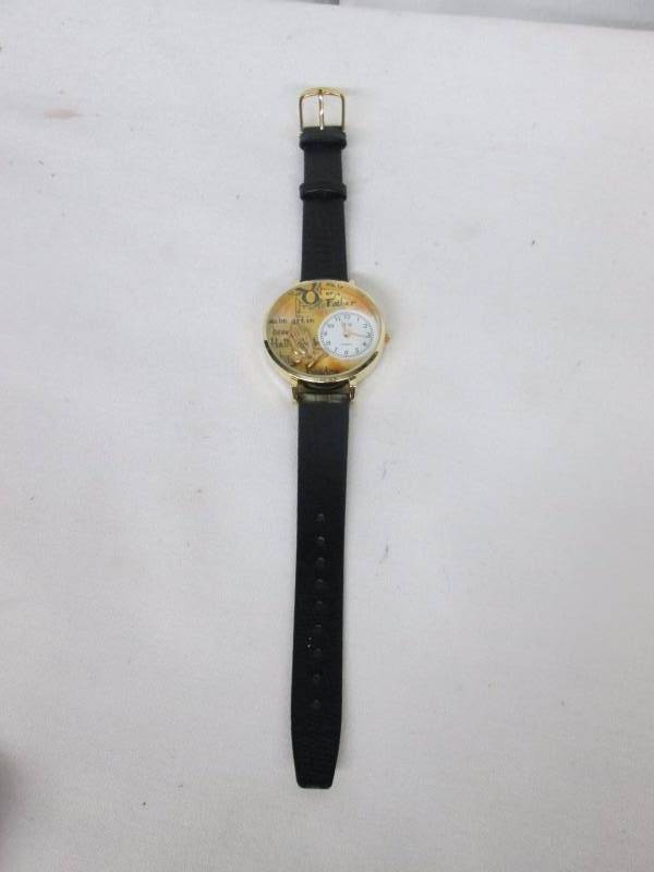 lot 65 image: Whimsical Ladies Goldtone Lords Prayer Watch