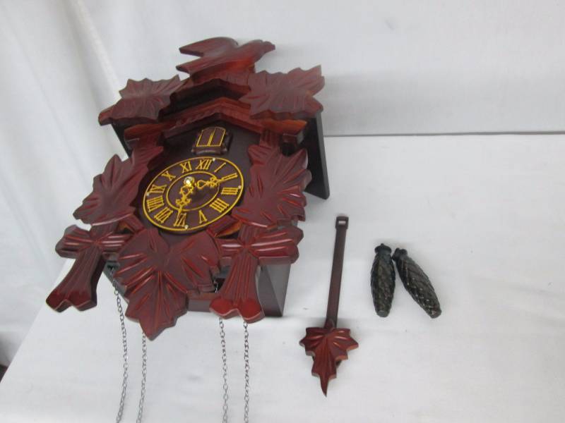 lot 58 image: Cherry Cuckoo Wall Clock