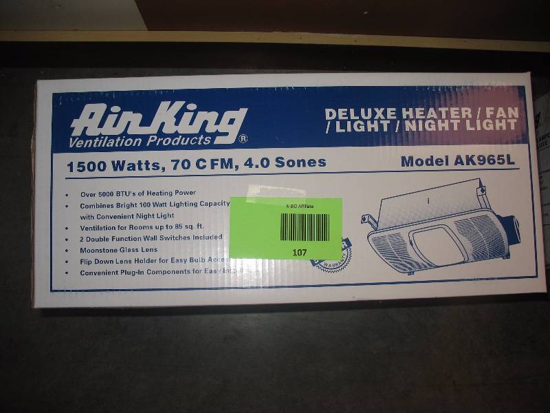 Air King Deluxe Heater Fan Light