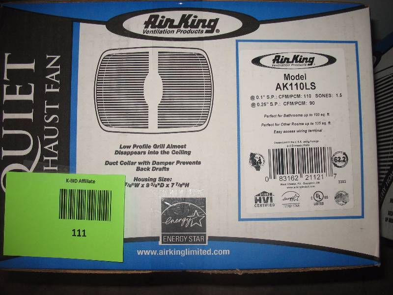 Air King AK 110LS Bath Fan