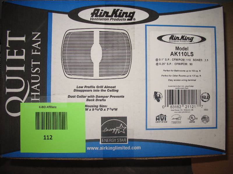 Air King AK 110LS Bath Fan