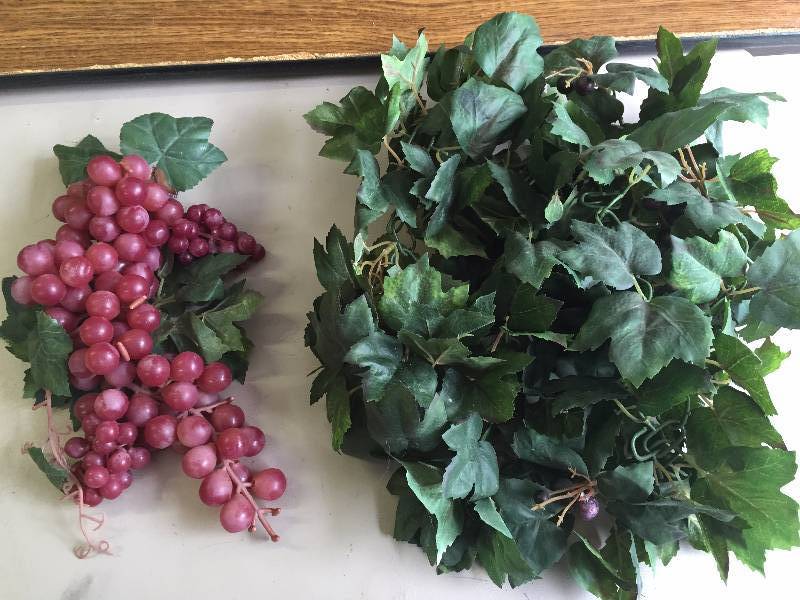 lot 50 image: Plastic Grapes and Greenery