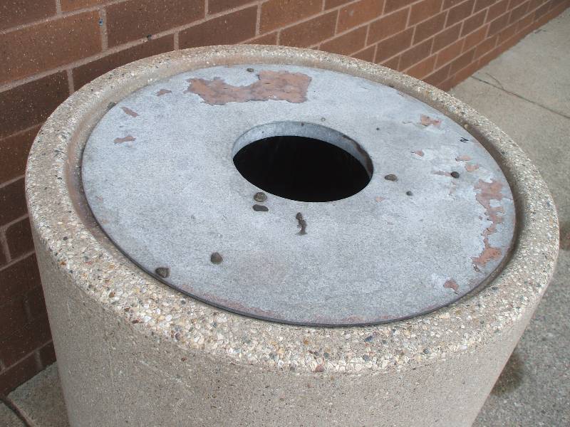Smooth Finish Concrete Waste Receptacle