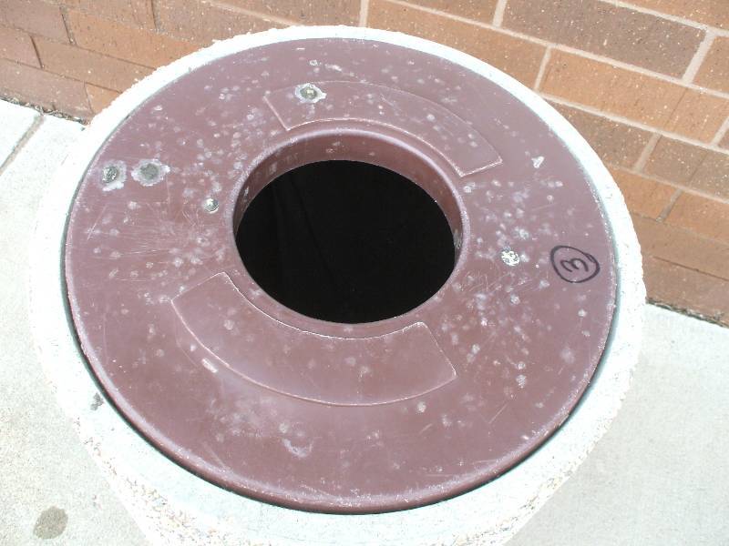 Exposed Aggregate Concrete Waste Receptacle