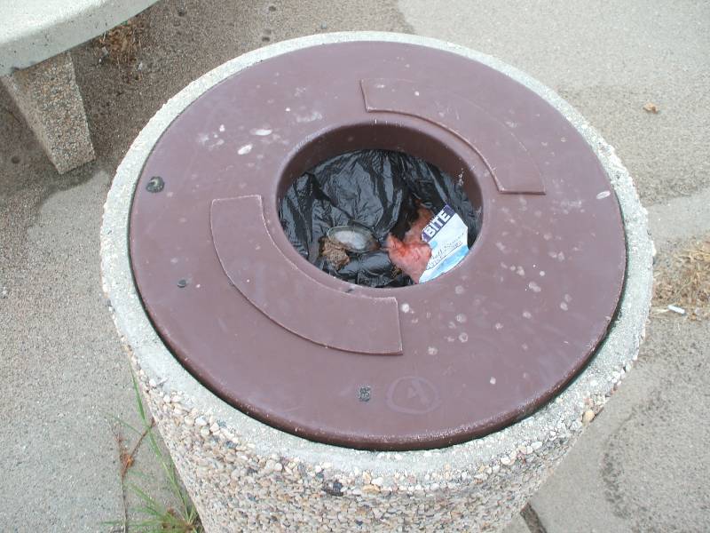 Exposed Aggregate Concrete Waste Receptacle