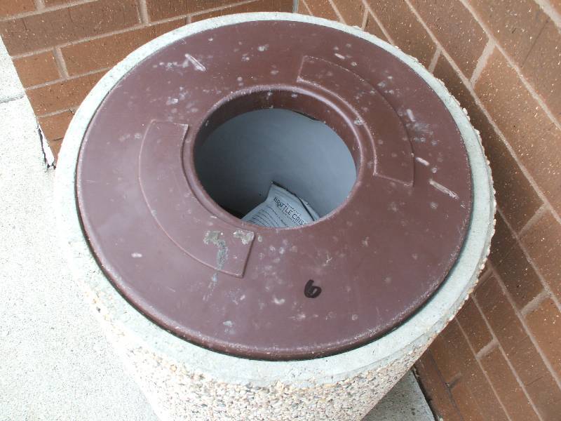 Exposed Aggregate Concrete Waste Receptacle