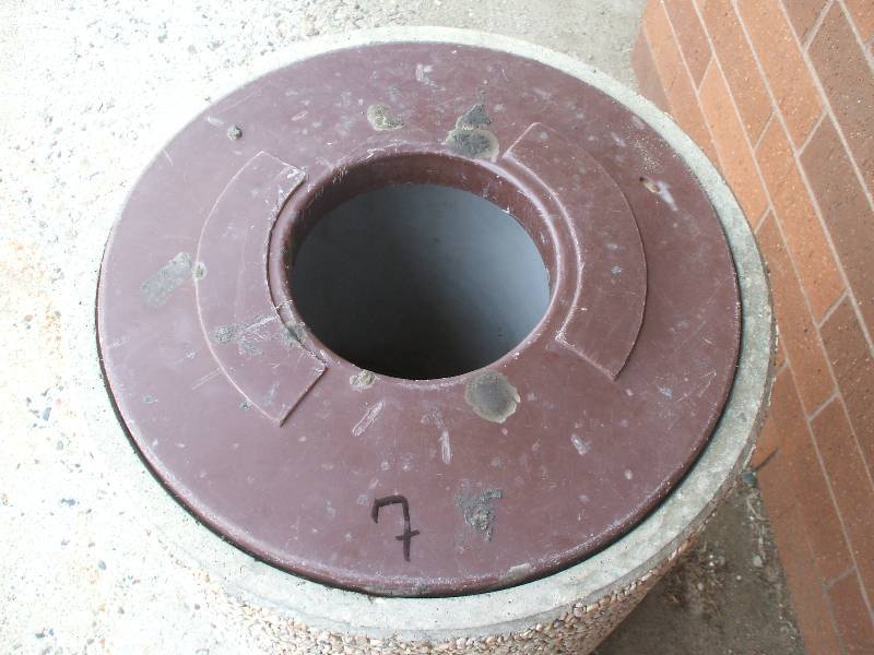 Exposed Aggregate Concrete Waste Receptacle