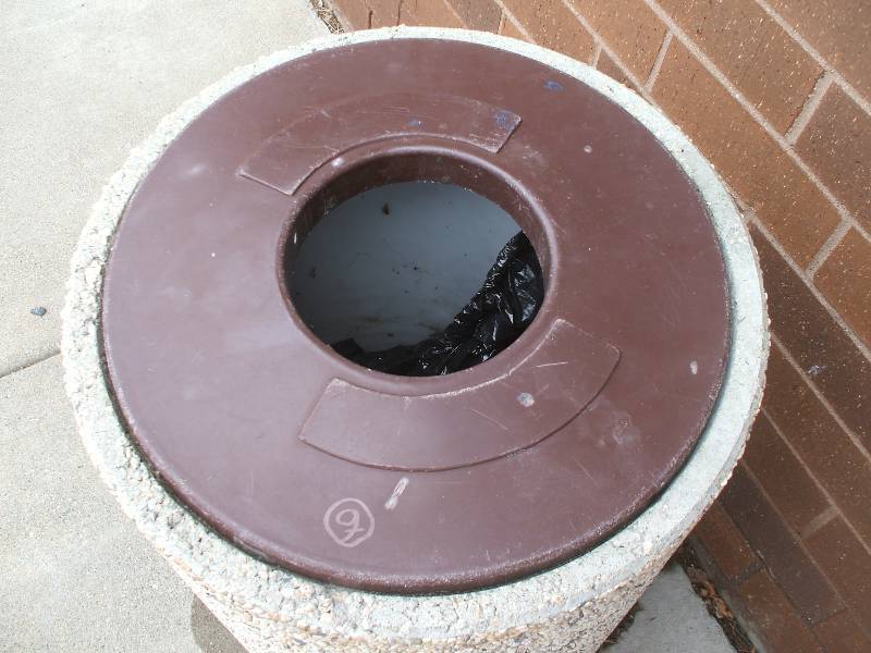 Exposed Aggregate Concrete Waste Receptacle
