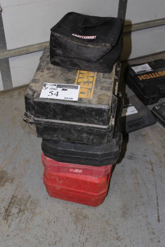 lot 54 image: Lot of (5) Power Tool Hard Cases wLatches.