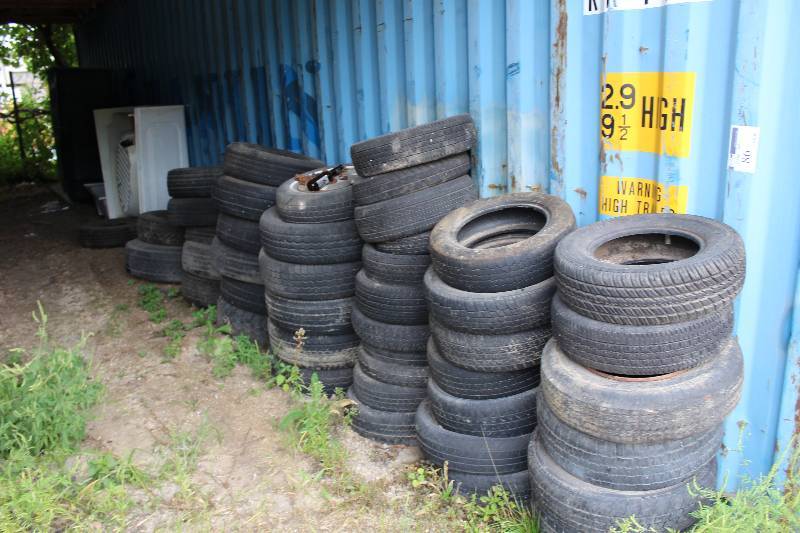 lot 86 image: Tire Lot Includes Rimmed & Rimless.