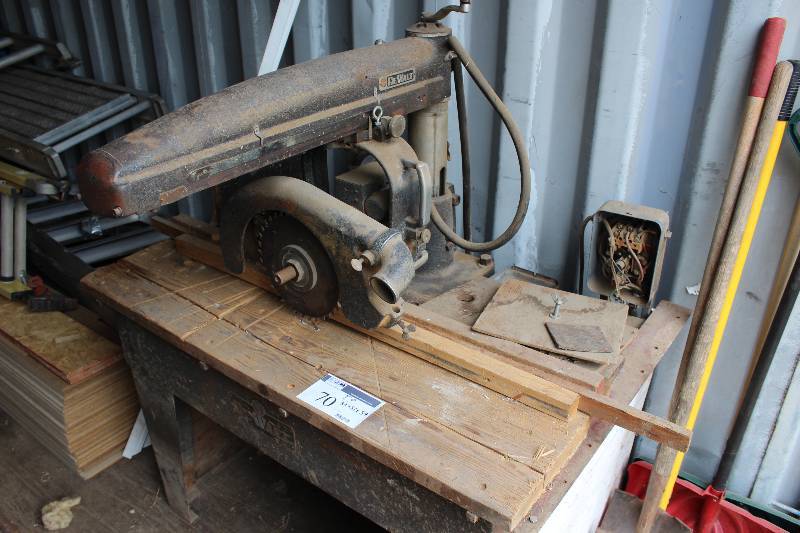 lot 70 image: DeWalt Table Saw wSingle Phase 3HP Motor Tested & Opertional 32 x 51 x 54.