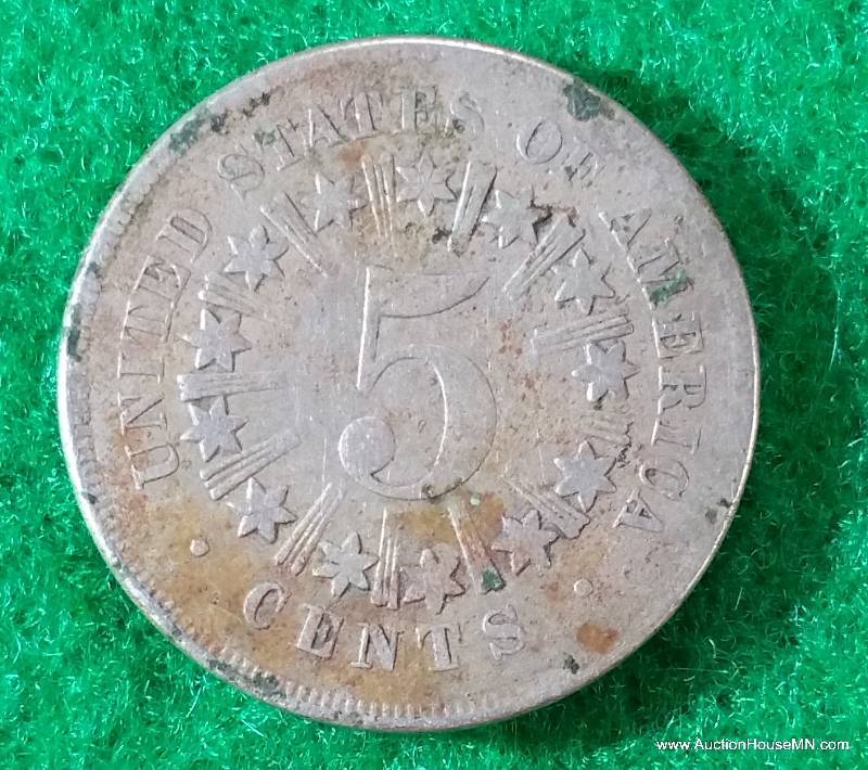 1867 Shield Nickel with Rays