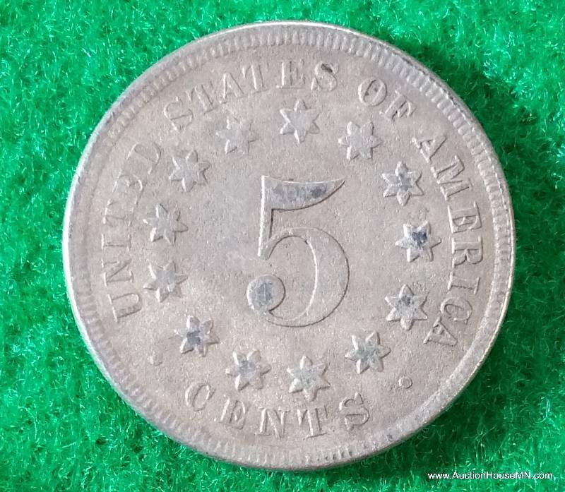 1867 Shield Nickel without Rays