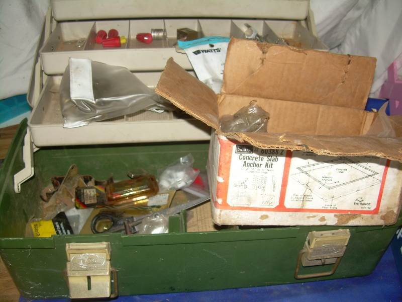 misc nuts screws and tackle box