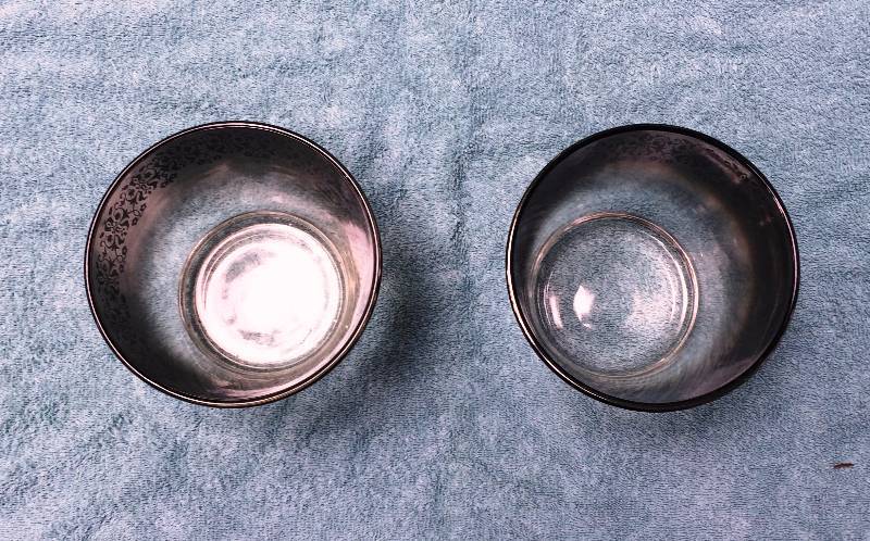 Fabulous Pair Dorothy Thorpe Retro Atomic Silver Fade Ombre Beaded Bar Ice Buckets